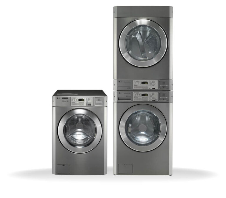 LG vended washers are stackable for small spaces